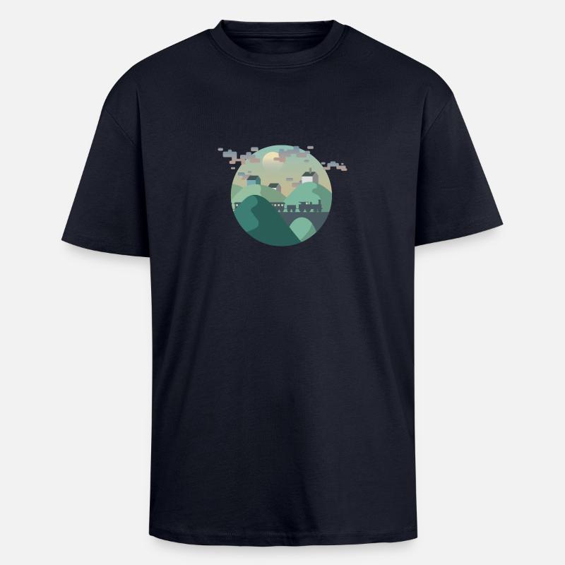 train - T-shirt unisexe oversize épais - bleu marine