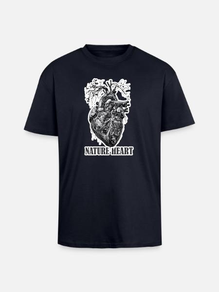 Nature Heart Heart with Root Tree - Unisex Oversized Heavyweight T-shirt - french navy