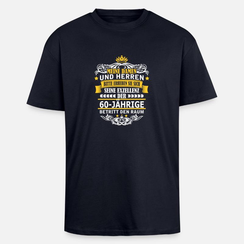 60-JÄHRIGE - Oversized Heavyweight Unisex T-Shirt - French Navy