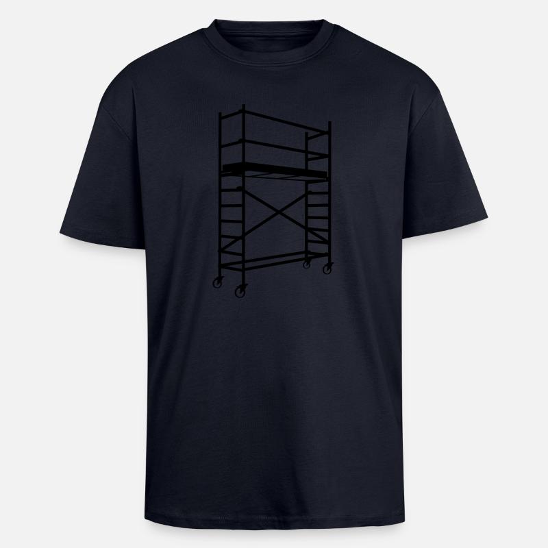 Scaffolding with wheels – shadow image - Unisex Oversized Heavyweight T-shirt - french navy