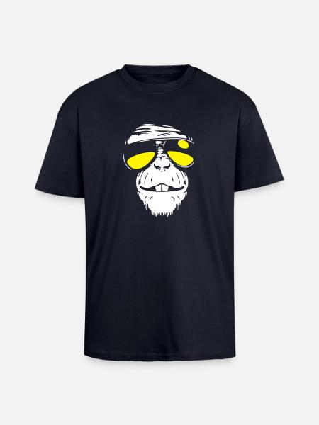 Cool Monkey - Singe cool - T-shirt unisexe oversize épais - bleu marine