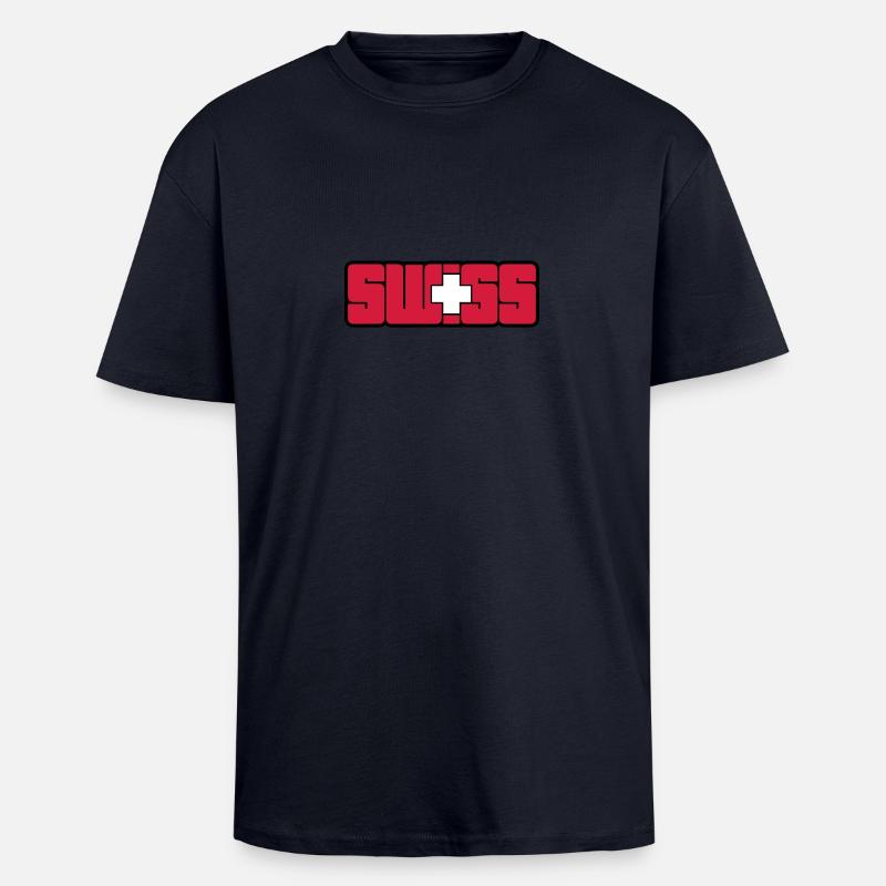 Swiss - Oversized Heavyweight Unisex T-Shirt - French Navy