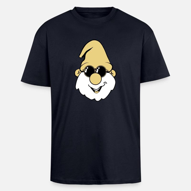 Gnome Hat Sunglasses - Unisex Oversized Heavyweight T-shirt - french navy