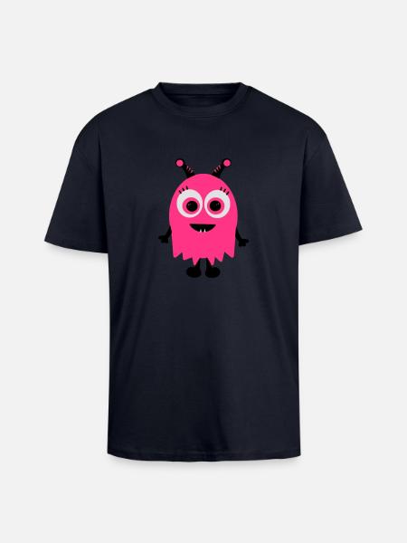 Monster - Oversized Heavyweight Unisex T-Shirt - French Navy
