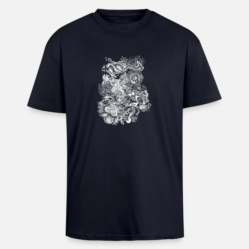 's doodle - Oversized Heavyweight Unisex T-Shirt - French Navy