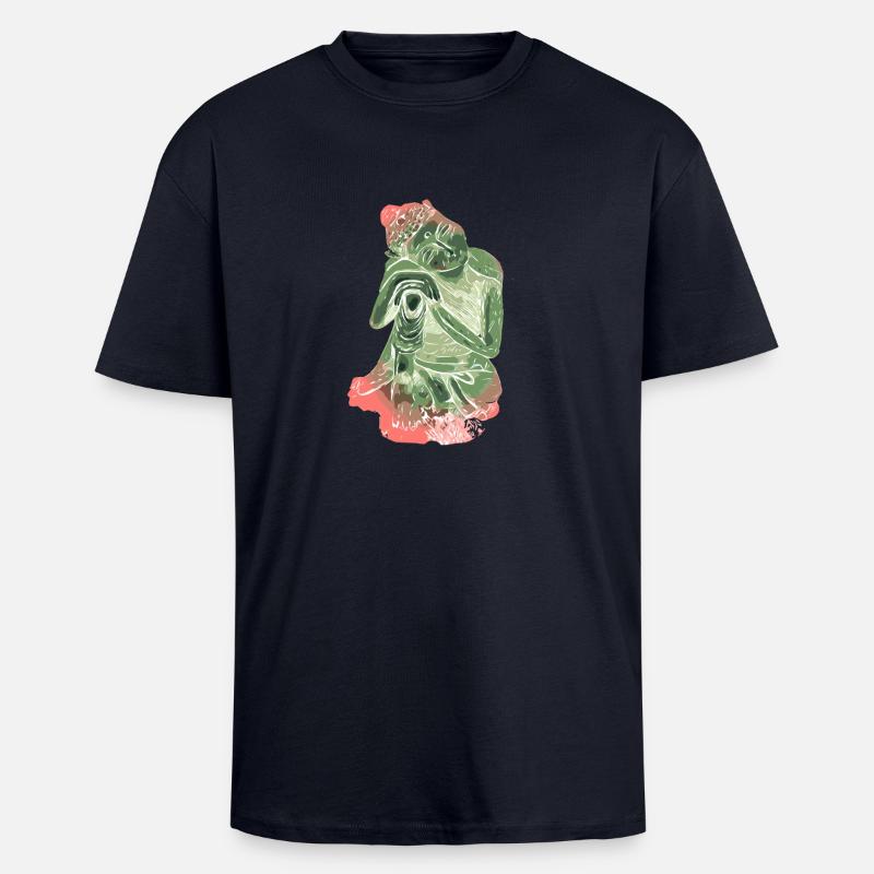 Buddha - Oversized Heavyweight Unisex T-Shirt - French Navy
