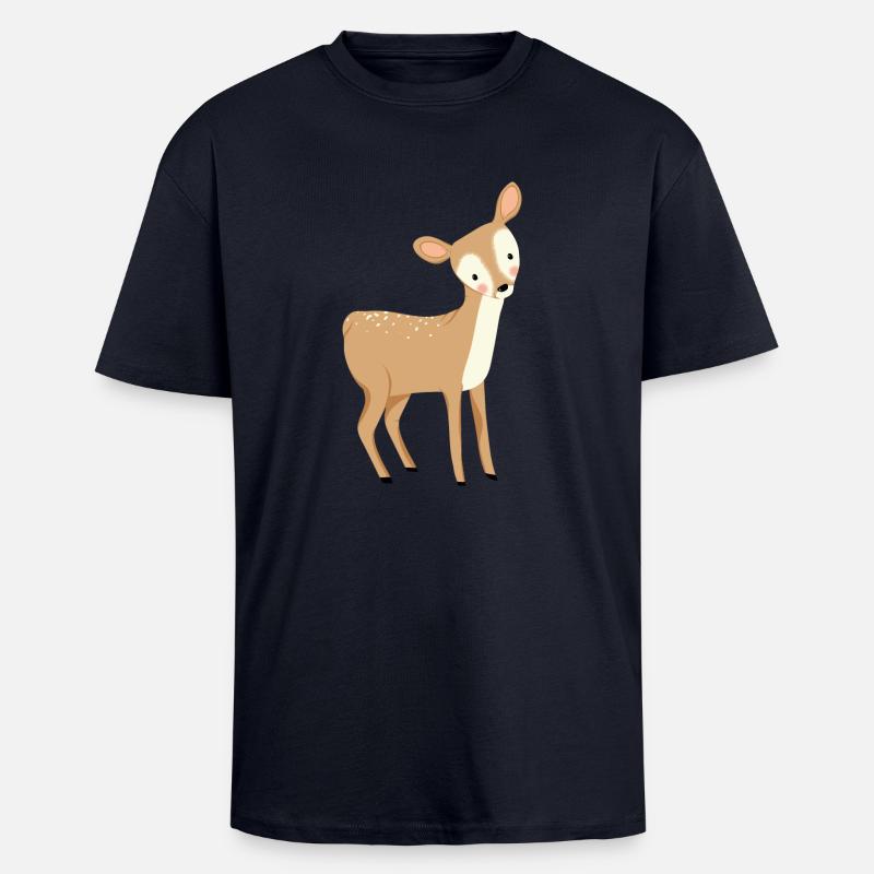 Bébé Cerf - T-shirt unisexe oversize épais - bleu marine