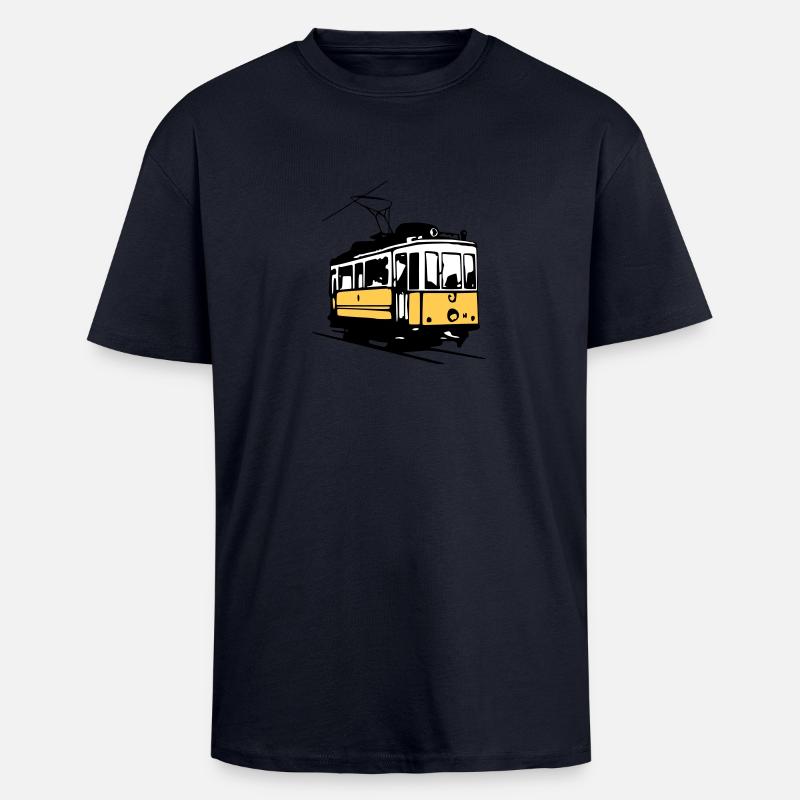 Strassenbahn / Tram - Oversized Heavyweight Unisex T-Shirt - French Navy