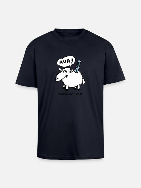 gestochen_schaf - Unisex Oversized Heavyweight T-shirt - french navy