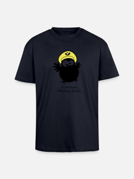 OWL / / pigeon (illustration similar) - Unisex Oversized Heavyweight T-shirt - french navy