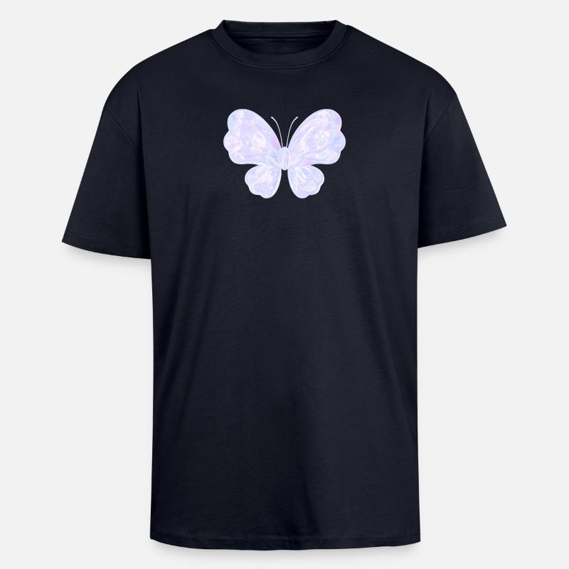 Pastell-glitzernder Schmetterling - Oversized Heavyweight Unisex T-Shirt - French Navy