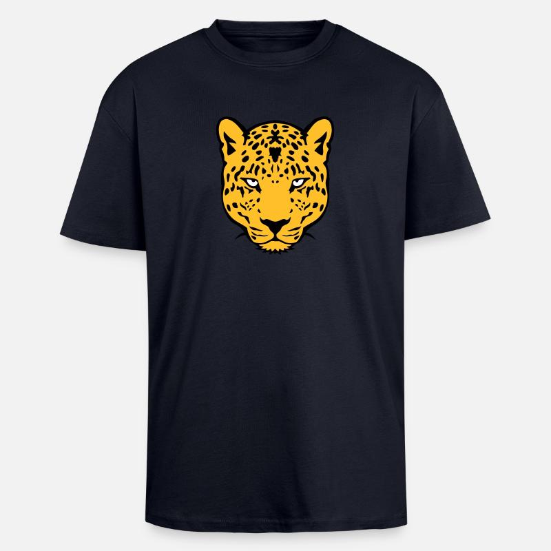 Leoparden wildes Tier 30 - Oversized Heavyweight Unisex T-Shirt - French Navy