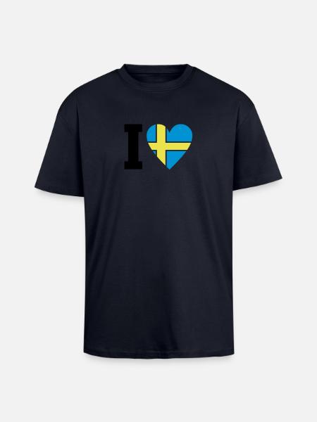 schweden_ilove_50 - Unisex Oversized Heavyweight T-shirt - french navy