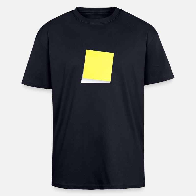 gelber Notizzettel , Klebezettel , sticky note - Oversized Heavyweight Unisex T-Shirt - French Navy