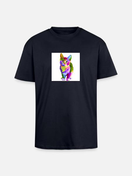 Die Bunte Katze - Oversized Heavyweight Unisex T-Shirt - French Navy