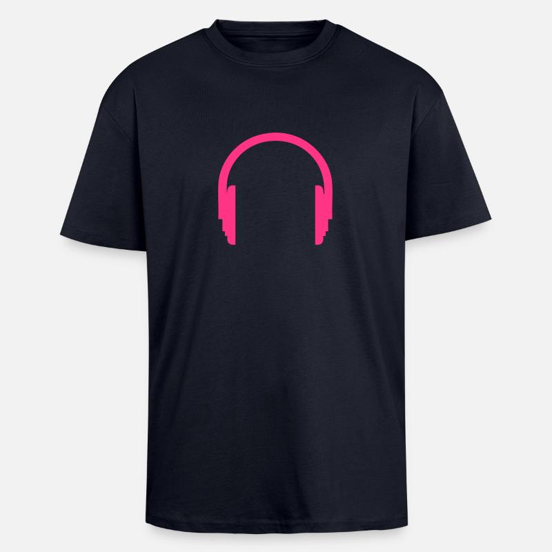 Kopfhörer - Oversized Heavyweight Unisex T-Shirt - French Navy