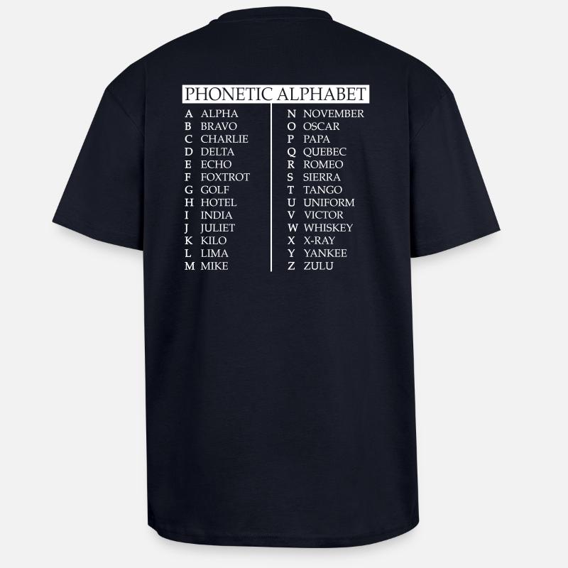 Phonetisches Alphabet - Oversized Heavyweight Unisex T-Shirt - French Navy