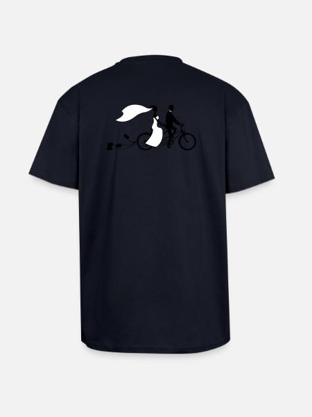 Wedding bicycle 2 - Unisex Oversized Heavyweight T-shirt - french navy