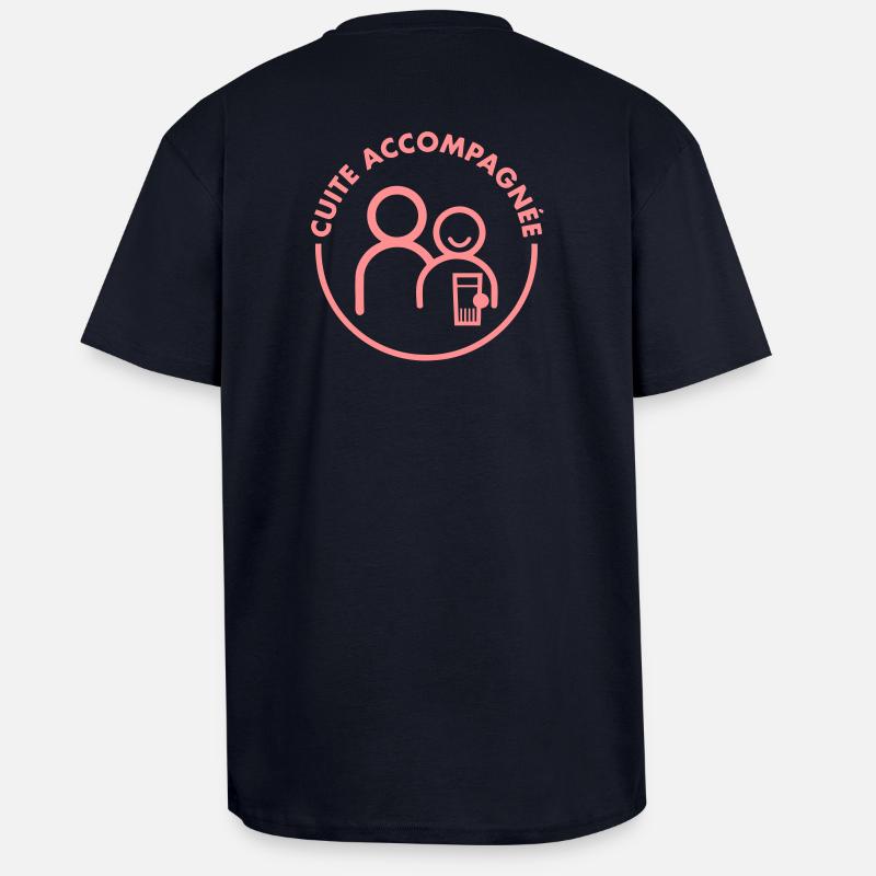 Cuite Accompagnée v2 (1c) - T-shirt unisexe oversize épais - bleu marine