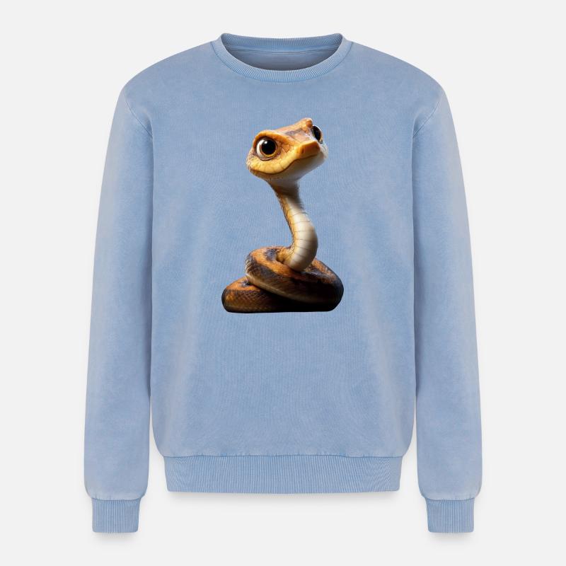 snake, python, cobra, rattlesnake, snakes - Relaxed Unisex Premium Acid Washed Sweatshirt - acid washed blue