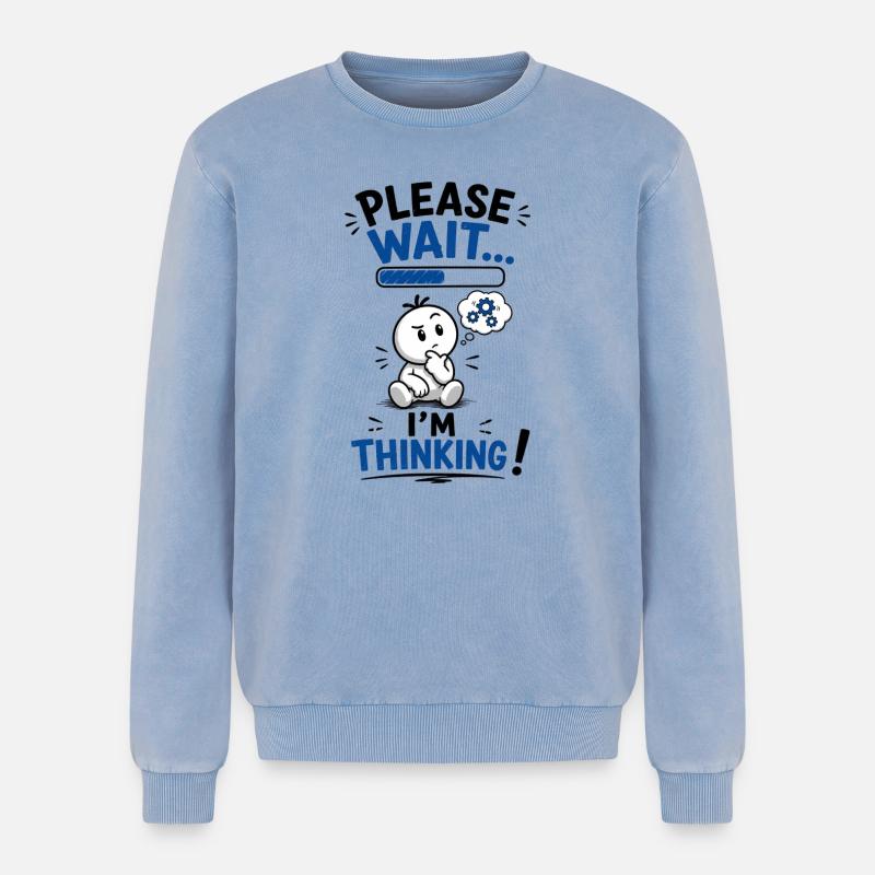 Wait... Loading reflection - Relaxed Unisex Premium Acid Washed Sweatshirt - acid washed blue
