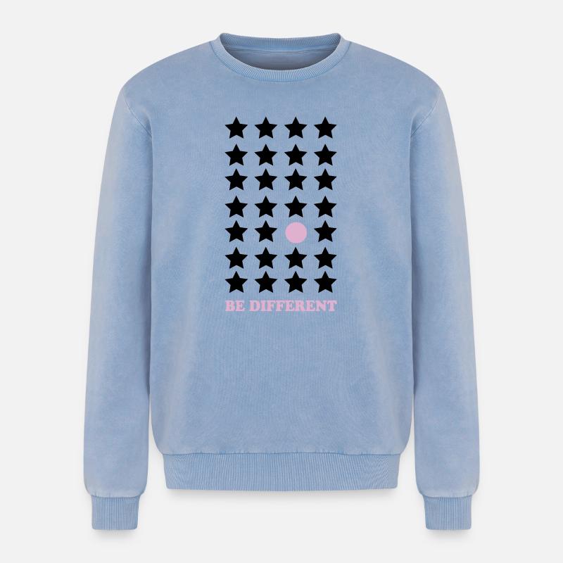 Be Different – Pastel Point Be Different - Relaxed Unisex Premium Acid Washed Sweatshirt - acid washed blue