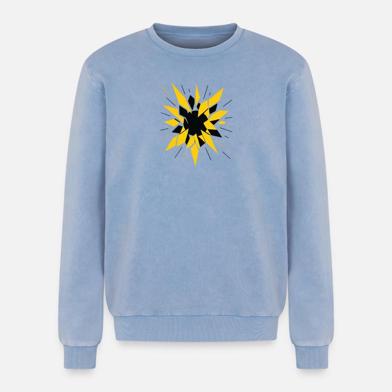 Radioactive Fragmentation – Physics Design - Relaxed Unisex Premium Acid Washed Sweatshirt - acid washed blue