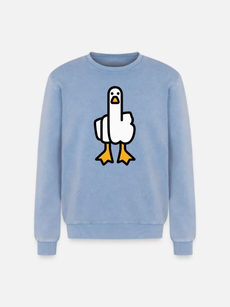 Oie de déclaration - Sweatshirt unisexe Premium acid-wash en coton - bleu délavé acide