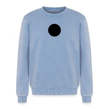 Blau-grüner Globus - Relaxed Unisex Premium Acid-Washed Sweatshirt - Blau Acid Wash - Vorne - AI Model Female 172 dark (172cm) & AI Model Male 178 light (178cm)