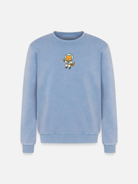 Astrocat - Relaxed Unisex Premium Acid Washed Sweatshirt - acid washed blue