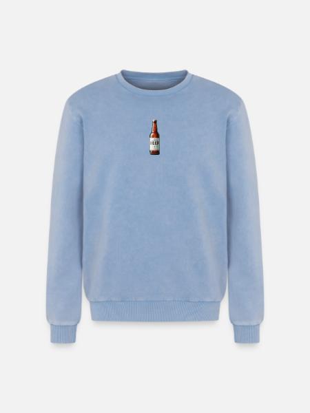 Bier - Relaxed Unisex Premium Acid-Washed Sweatshirt - Blau Acid Wash
