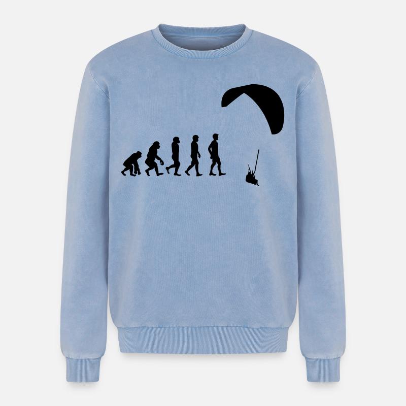 Evolution glider - Relaxed Unisex Premium Acid Washed Sweatshirt - acid washed blue