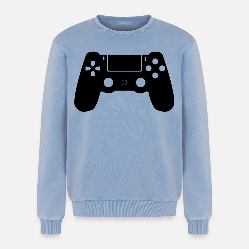 Controller - Relaxed Unisex Premium Acid-Washed Sweatshirt - Blau Acid Wash