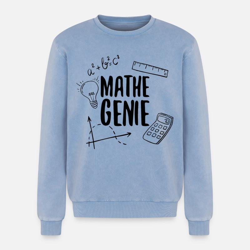 Math genius mathematics genius arithmetic math - Relaxed Unisex Premium Acid Washed Sweatshirt - acid washed blue