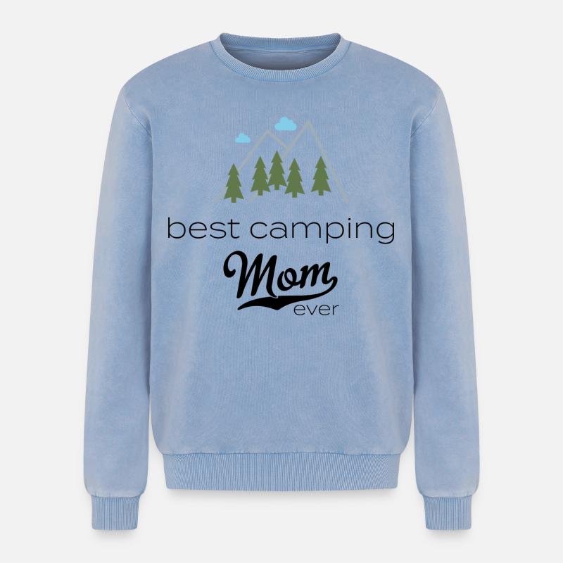 camper - Relaxed Unisex Premium Acid Washed Sweatshirt - acid washed blue