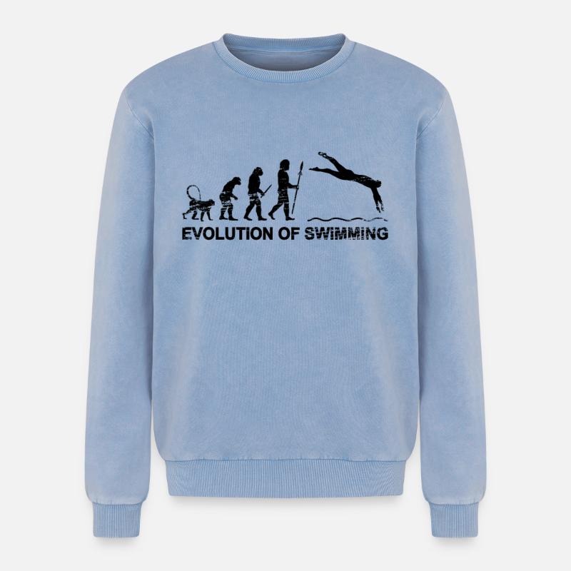 Float Evolution - Relaxed Unisex Premium Acid Washed Sweatshirt - acid washed blue