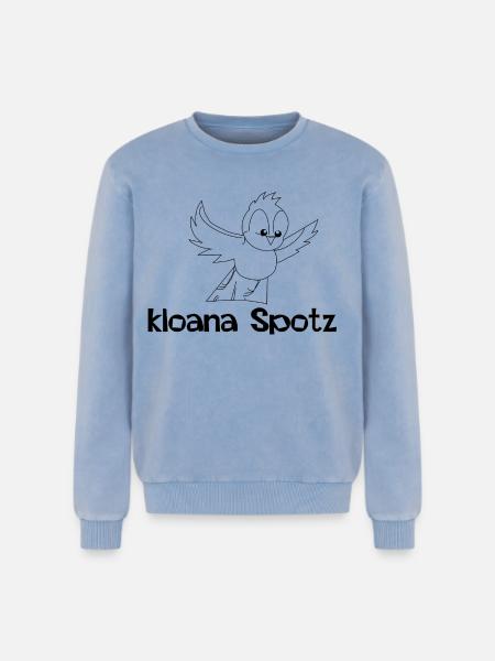 kloana Spotz-kleiner Spatz,Austrian dialect - Relaxed Unisex Premium Acid Washed Sweatshirt - acid washed blue