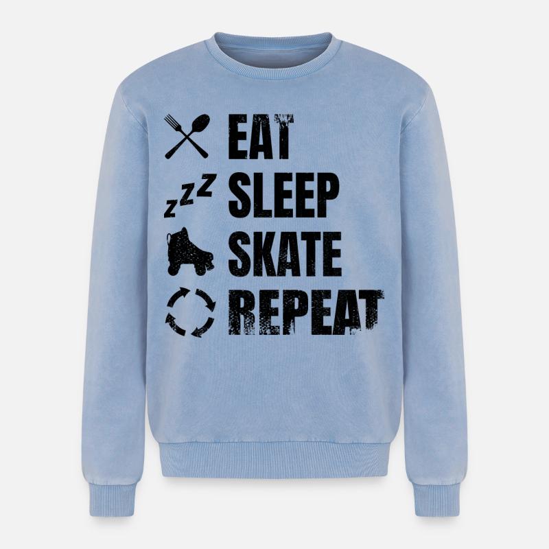Roller skating routine - Relaxed Unisex Premium Acid Washed Sweatshirt - acid washed blue
