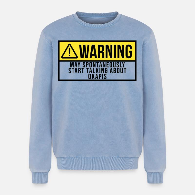 Okapi - Relaxed Unisex Premium Acid-Washed Sweatshirt - Blau Acid Wash