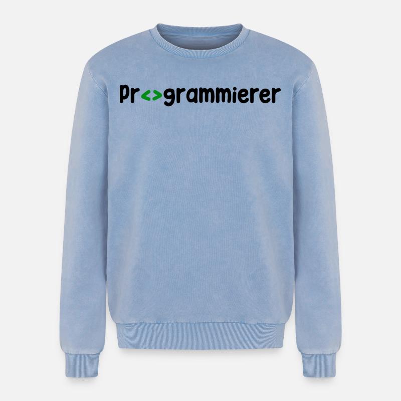Programmierer Developer Webentwickler Skripting - Relaxed Unisex Premium Acid-Washed Sweatshirt - Blau Acid Wash