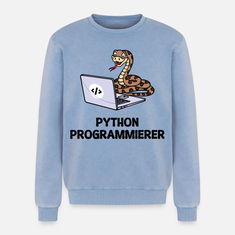 Programmierer Computer Code Developer Statement - Relaxed Unisex Premium Acid-Washed Sweatshirt - Blau Acid Wash