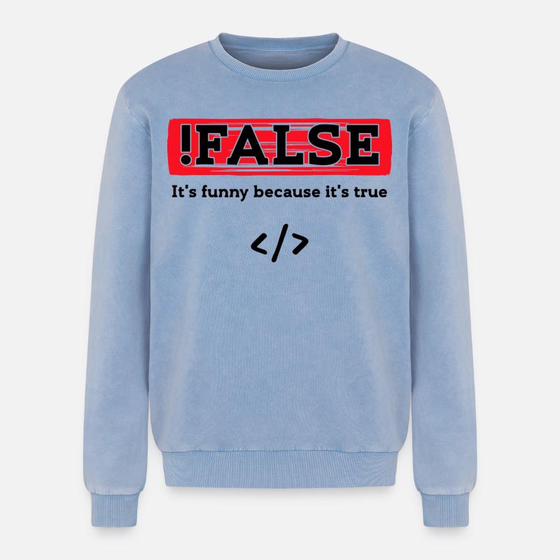 Code Debug Programmierer Developer Lustige Sprüche - Relaxed Unisex Premium Acid-Washed Sweatshirt - Blau Acid Wash