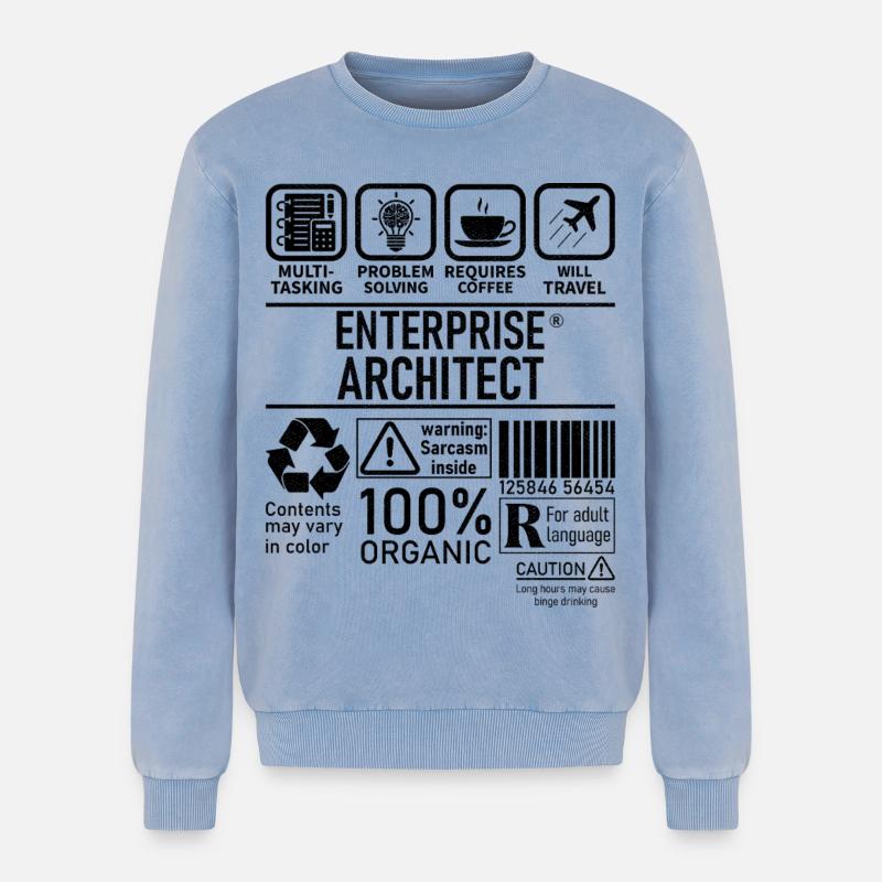 Enterprise Architect multi tasking problem solving - Relaxed Unisex Premium Acid-Washed Sweatshirt - Blau Acid Wash