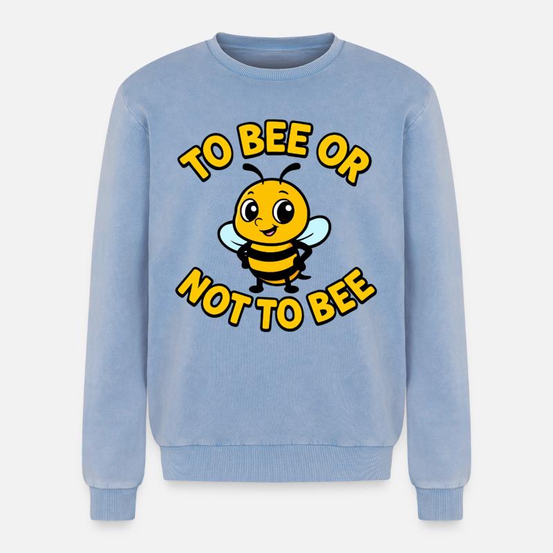 Biene oder nicht Biene - Relaxed Unisex Premium Acid-Washed Sweatshirt - Blau Acid Wash