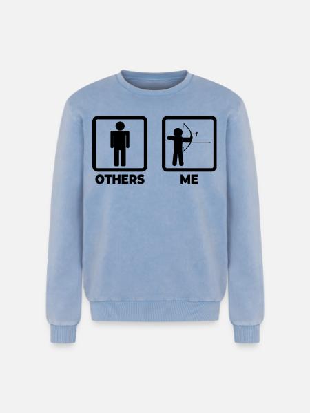 Funny archer - Relaxed Unisex Premium Acid Washed Sweatshirt - acid washed blue
