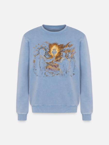 Veterans Day for Democrats - Relaxed Unisex Premium Acid Washed Sweatshirt - acid washed blue