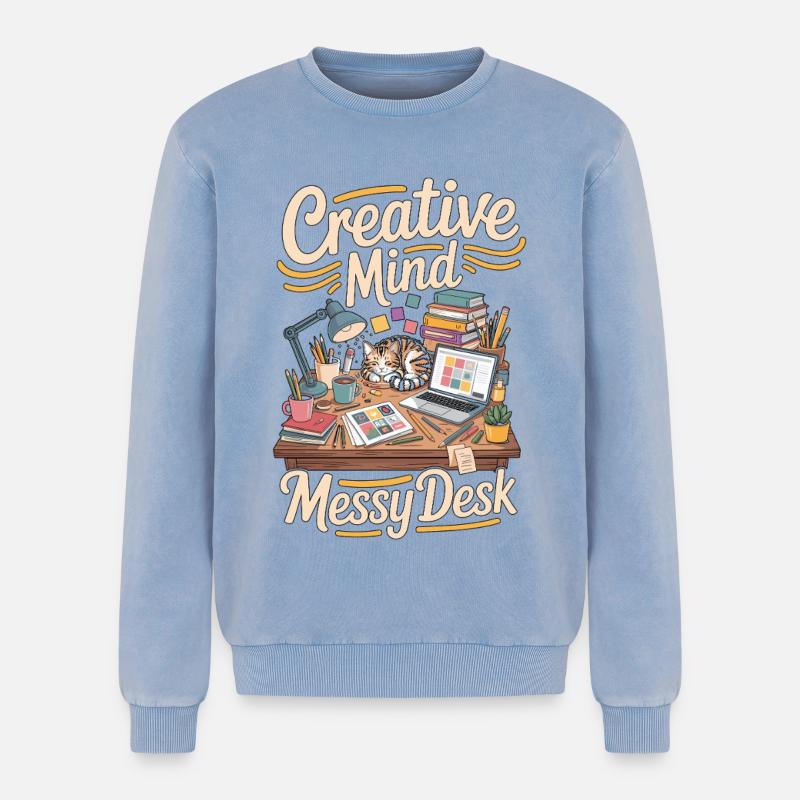 Graphic Designer Creative Mind Visual Designer - Relaxed Unisex Premium Acid-Washed Sweatshirt - Blau Acid Wash