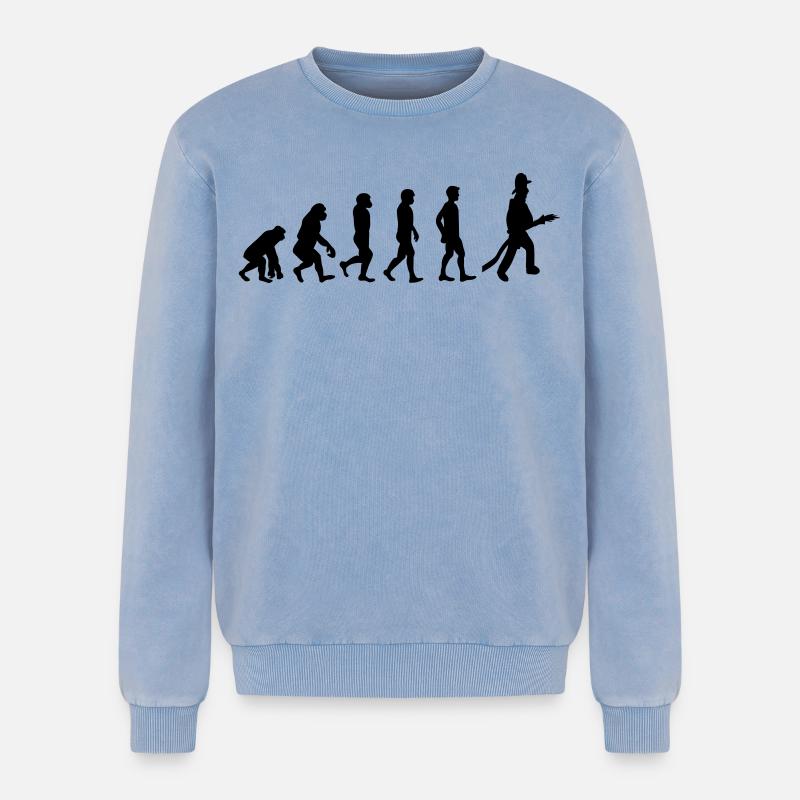 Fire evolution - Relaxed Unisex Premium Acid Washed Sweatshirt - acid washed blue