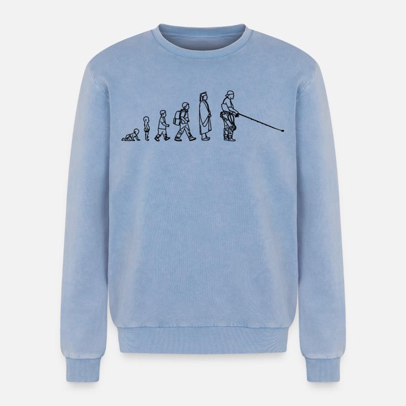 Fischer Evolution - Relaxed Unisex Premium Acid Washed Sweatshirt - acid washed blue