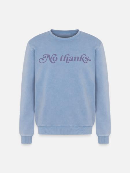 No thank you. - Relaxed Unisex Premium Acid Washed Sweatshirt - acid washed blue